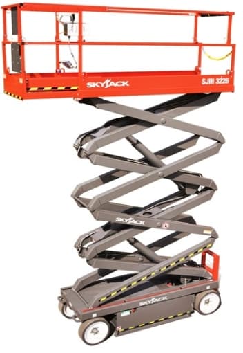 PLATAFORMA ELEVATÓRIA TIPO TESOURA ELÉTRICA SKYJACK SJ III 3226-ALTURA DE TRABALHO 10M